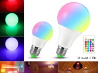 Светодиодная лампа E27 B22 RGB светодиодная лампа 15 Вт 10 Вт 5 Вт RGBW с регулируемой яркостью ампулы светодиодные умные фонари для украшения дома к празднику с дистанционным управлением E27 5W RGB