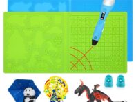 Инструменты Силиконовый коврик 3D-печать ручка коврик Силиконовый коврик с 2 протекторами для пальцев Шаблон Инструменты для рисования S синий