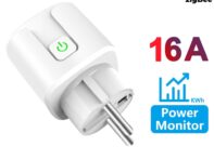 Умная розетка Tuya Zigbee 16a EU Fr адаптер беспроводной пульт дистанционного управления электрическая вилка монитора для Google Home Alexa