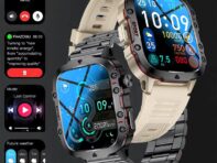 2024 Уличные военные мужские умные часы Bluetooth Call Sport Heart Rate Monitor 3ATM водонепроницаемые умные часы Silica gel чёрный