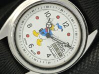 USED SEIKO JAPAN CARTOON DIAL MENS OLD AUTOMATIC WHITE DIAL WATCH a302777-2 R1013-000a302777