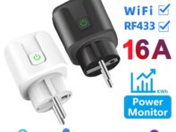 Tuya Wi-Fi Rf433 EU умная розетка 16a адаптер монитор мощности беспроводной пульт дистанционного управления приложение для Google Home Alexa WIFI-W-1pc-Power Monitor EU
