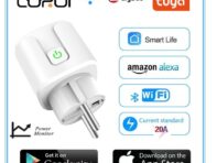 Corui Tuya Smart Socket Eu 20a Мобильный телефон Wi-Fi Таймер Пульт дистанционного управления Приложение Smart Life Alexa Google Home Статистика мощности