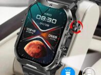 2024 Военные Смарт-часы Мужские Светодиодный Фонарик Bluetooth Уличные Интеллектуальные Спортивные Фитнес-Часы с ЧСС Для Android IOS чёрный