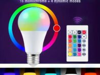 E26/E27 Умная лампа светодиодная RGB с изменением цвета RGBW прожектор AC85-265V домашний пульт дистанционного управления атмосферный ночник