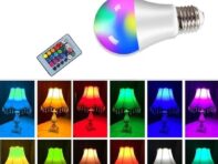 85V-265V E27 RGB LED Bulb Lights 4W 10W 15W RGBW Light LED Lampada Changeable Colorful RGBW LED Lamp With IR Remote Control 4w&E27- 85-265V