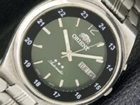 Б/У МУЖСКИЕ ЧАСЫ ORIENT AUTOMATIC 46941 JAPAN DAY&DATE ЗЕЛЕНЫЙ ЦИФЕРБЛАТ A431509-2 R107-a431509