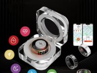 SR10 Экран Дисплей Bluetooth Смарт Кольцо Здоровье Тренировки Кольцо Мониторинг Сна Пульт Дистанционного Управления Частота Пульса Кровь Кислород Браслет 8 чёрный