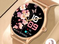 MEVADEN 1.4  AMOLED ультратонкие умные часы Bluetooth вызов женские спортивные фитнес монитор здоровья модные умные часы для Android IOS ярко-розовый/золотой