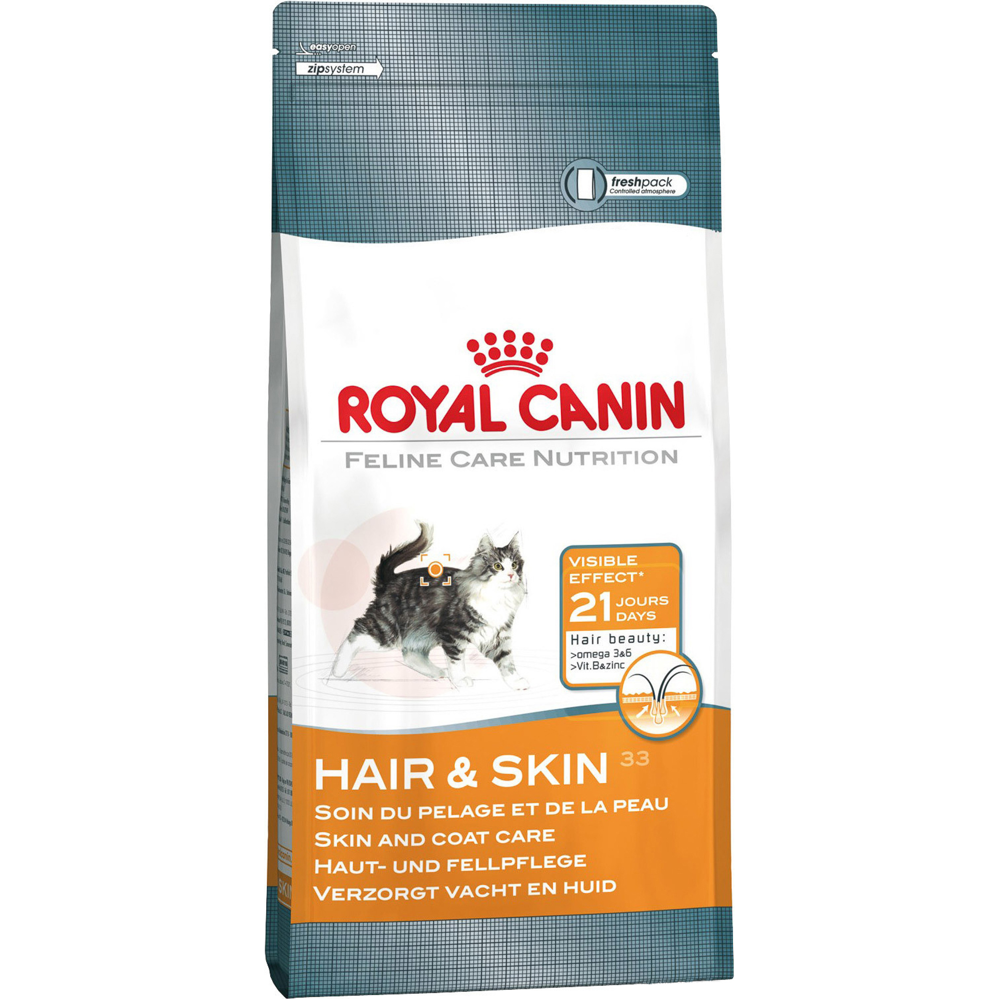 Корм для кошек ROYAL CANIN Hair & Skin 33 для чувствительной кожи и для улучшения шерсти