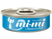Корм для кошек MI-MI Кусочки в желе белая рыба 80г