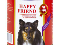 Корм для собак Happy Friend Для средних и крупных пород с говядиной и бараниной 750 г