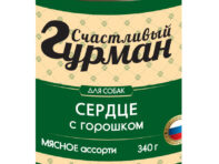 Корм для собак Счастливый Гурман Мясное ассорти с сердцем и горошком 340 г