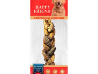Лакомство для собак HAPPY FRIEND Косичка говяжья двойная для средних и крупных пород 120 г