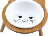 Миска для животных Foxie Cat Bamboo Bowl керамическая на подставке 14х14х5