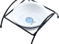 Миска для животных Foxie Fish Bowl керамическая на подставке 14х14х5