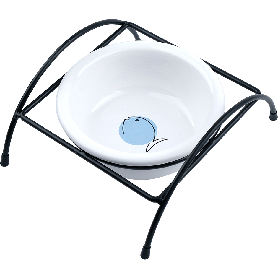 Миска для животных Foxie Fish Bowl керамическая на подставке 14х14х5