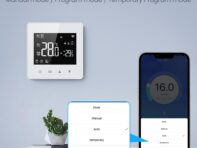 Tuya WiFi Интеллектуальный контроллер постоянной температуры Светодиодный дисплей Регулируемый контроллер температуры чёрный/белый