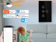 WiFi Tuya Ceiling Fan Light Smart Switch Touch Interruptor Alexa Echo Smart Life App/Голосовое управление Различные регулировки скорости AC 100-240V