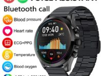 SACOSDING Bluetooth Звонок Смарт-часы Фитнес-трекер Артериальное давление Температура тела Здоровье Часы ЭКГ+ППГ Мониторинг сна Смарт-часы для мужчин