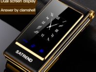 A15 Раскладной крутой телефон Сотовые телефоны Сотовый телефон с двумя экранами и сенсорным дисплеем 5800 мАч U.S. plug чёрный