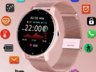 LIGE 2022 Смарт-часы женские с полным сенсорным экраном спортивные фитнес-часы IP67 водонепроницаемые Bluetooth для Android iOS умные часы женские
