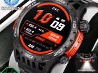 2024 Compass Мужские умные часы Уличный фонарик Спортивные водонепроницаемые умные часы IP68 450 мАч большая батарея Bluetooth Звонки умные часы