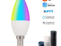 5 Вт E14 RGB + W + C LED Candl Wi-Fi Умная лампочка Светодиодная лампа Приложение работает с Alexa Google Assistant Control Умная лампа для пробуждения Ночной свет