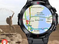 Новые GPS-позиционирование Мужские умные часы Военные Спорт на открытом воздухе Фитнес Супер Длительное время ожидания Смарт-часы IP68 Плавание Мужские часы Водонепроницаемые часы silicone чёрный