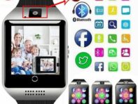 Q18S Smart Watch Синхронизация SMS Смарт-часы Мониторинг артериального давления и кислорода в крови Браслет Камера Фитнес-трекер и слот для SIM-карты