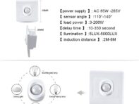 Infrared PIR Motion Sensor Light Control Switch 86 Box Recessed Human Body Sensors Switch Auto On/Off for Corridor Staircase