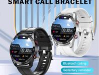 Смарт-часы Bluetooth Call Ecg Ppg Полный сенсорный экран Погода Вызов информационного напоминания Многоголосый спортивный режим Смарт-браслет silicone strap чёрный