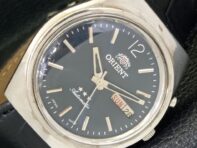 Б/у ЯПОНИЯ ORIENT AUTOMATIC 46943 МУЖСКИЕ ЧАСЫ DAY&DATE СИНЕГО ЦИФЕРБЛАТА A431496-2 R107-a431496