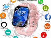 2024 Full Touch Bluetooth ответ на вызов умные часы женские водостойкие пульсометр фитнес-трекер для Android Xiaomi умные часы мужские и женские Silicone чёрный