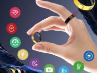 S8 смарт-кольцо электронное спортивное кольцо мониторинг сна и здоровья дистанционное управление камерой Bluetooth пульсометр кровь кислород 6 мм 7 чёрный