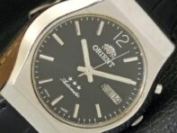 Б/У МУЖСКИЕ ЧАСЫ ORIENT AUTOMATIC 46941 JAPAN DAY&DATE С ЧЕРНЫМ ЦИФЕРБЛАТОМ A431493-2 R107-a431493