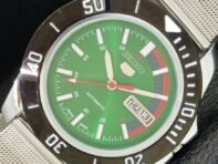 Seiko 5 АВТОМАТИЧЕСКИЕ МУЖСКИЕ ВОССТАНОВЛЕННЫЕ 6309A ЯПОНИЯ НАРУЧНЫЕ ЧАСЫ С ЗЕЛЕНЫМ ЦИФЕРБЛАТОМ a426507-2 RL-a426507