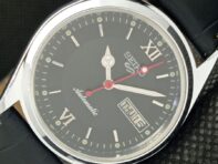 Seiko 5 АВТОМАТИЧЕСКИЕ МУЖСКИЕ ВОССТАНОВЛЕННЫЕ ЧАСЫ 7009A ИЗ ЯПОНИИ С ЧЕРНЫМ ЦИФЕРБЛАТОМ a425751-2 R1028-a425751