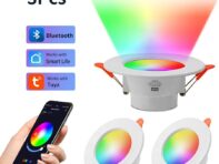3 шт. Tuya Bluetooth Smart Downlight полноцветный затемняющий 3-дюймовый Tuya Bluetooth Control Tuya Downlight 10 Вт 85-265 В
