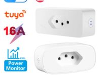 Tuya Wi-Fi Smart Brazil Plug 16a Smart Life App Zigbee Smart Socket с монитором мощности Бразилия Розетки Голос для Google Home Alexa