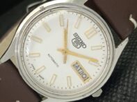 Б/У КЛАССИЧЕСКИЕ МУЖСКИЕ ЧАСЫ SEIKO 5 AUTOMATIC JAPAN SILVER DIAL a301387-2 R1013-000a301387