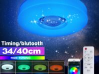 Светодиодный потолочный светильник Bluetooth RGB 3D Surround Sound Music Dimmable Lamp APP Remote 34CM with remote control
