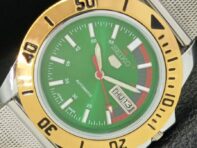 JAPAN SEIKO 5 MENS AUTOMATIC 6309A REFURBISHED GREEN DIAL WATCH a426520-2 RL-a426520