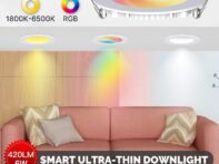 ZigBee Downlight Tuya Ультратонкая трубчатая лампа Прожектор 6 Вт RGB Изменение Теплый холодный свет Работает с Alexa Google Home Smart Life