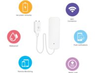 WIFI датчик утечки воды детектор утечки воды оповещение о переливе уровня воды сигнализация Tuya Smart battery not included белый