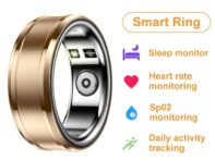 MEVADEN Smart Ring Heart Rate Sleep Blood Кислородный монитор Шагомер Активность Фитнес-трекер Кольцо на палец Водонепроницаемый Мультиспорт для здоровья тела 10 ярко-розовый/золотой