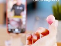 Bluetooth-совместимый видеоконтроллер на кончике пальца Tiktok Устройство для просмотра коротких видеостраниц с перелистыванием страниц синий