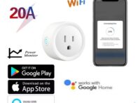 Corui 20a Us Smart Plug Wi-Fi Bluetooth Монитор мощности Беспроводная розетка с дистанционным управлением Смарт-таймер Поддерживает голосовое управление Alexa Google WITH Power Monitor&100-240V&us&20A-white