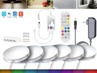 Полный комплект DC12V Tuya Wifi подсветка под шкафом ИК пульт дистанционного управления одноцветная/RGB/CCT светодиодная лампа с регулировкой яркости кухонное освещение домашний декор 2pcs Kit&EU Plug