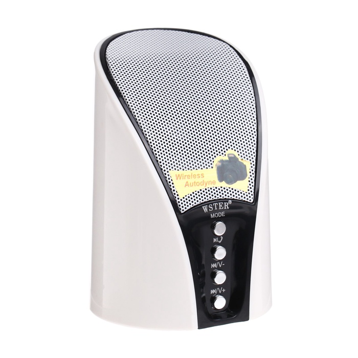 Портативная колонка WS-133, 3 Вт, microSD, FM, USB, белая